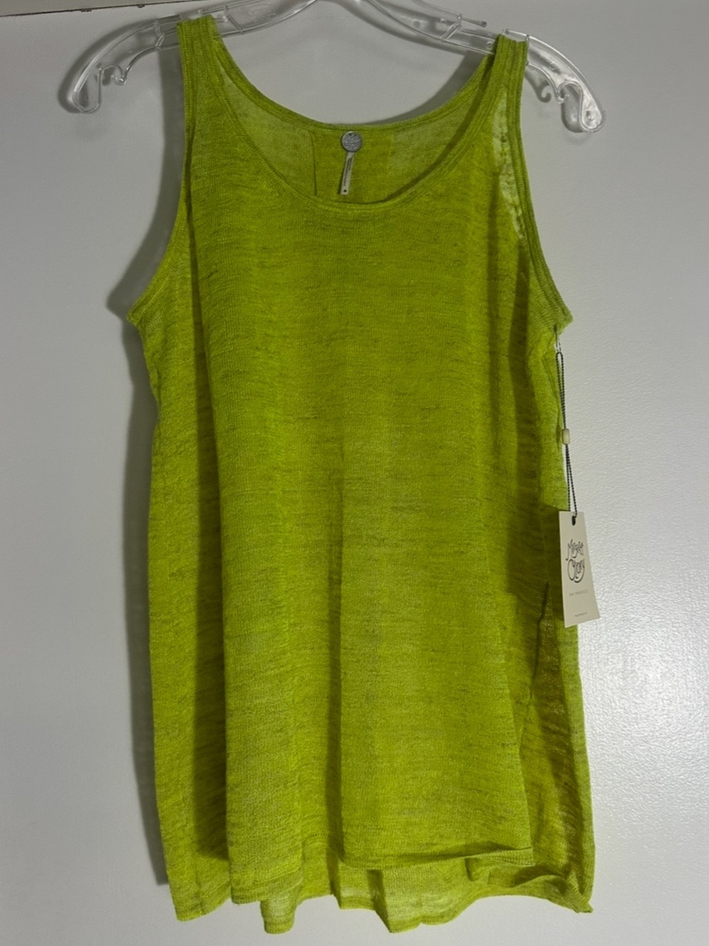 Margaret O'Leary summer Neon Green Swing Tank Top